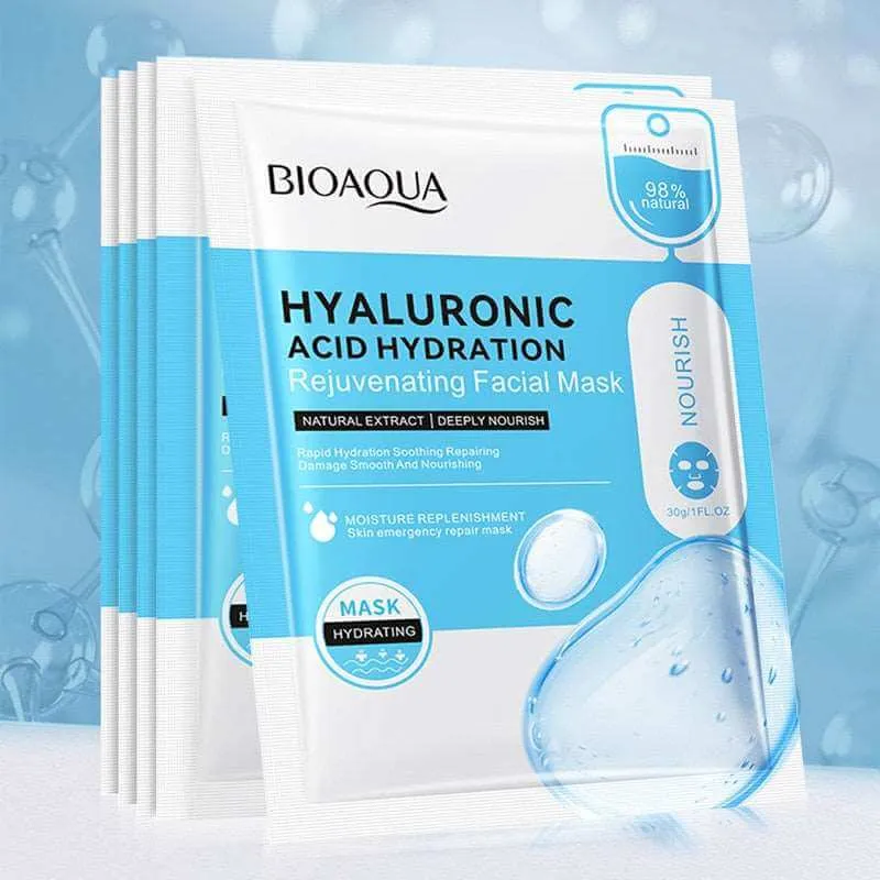 20pcs BIOAQUA Snail Hyaluronic Acid Face Mask skincare Moisturizing Anti Wrinkle Whitening Facial Masks Face Skin Care Products