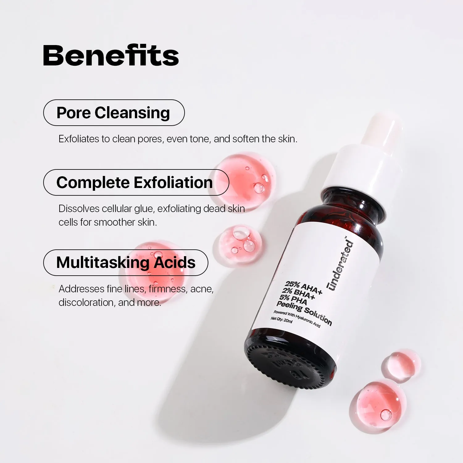 25% Aha   2% Bha   5% Pha Peeling Solution - 20ml | For Deep Exfoliation and Glowing Skin