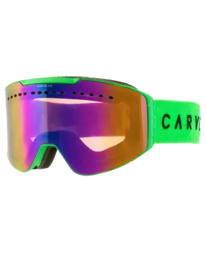 Carve White Out Snow Goggles - Matte Green / Orange w/ Green Iridium - 2023