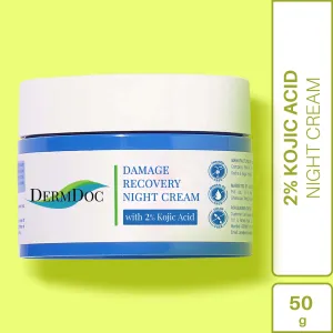 DermDoc Damage Recovery Night Cream with 2% Kojic Acid (50 gm) | For All Skin Type | Lightweight Cream , Lightens blemishes , Treats sun damage scars and age spots | Paraben Free , Silicone Free , Sulfate Free , Cruelty Free