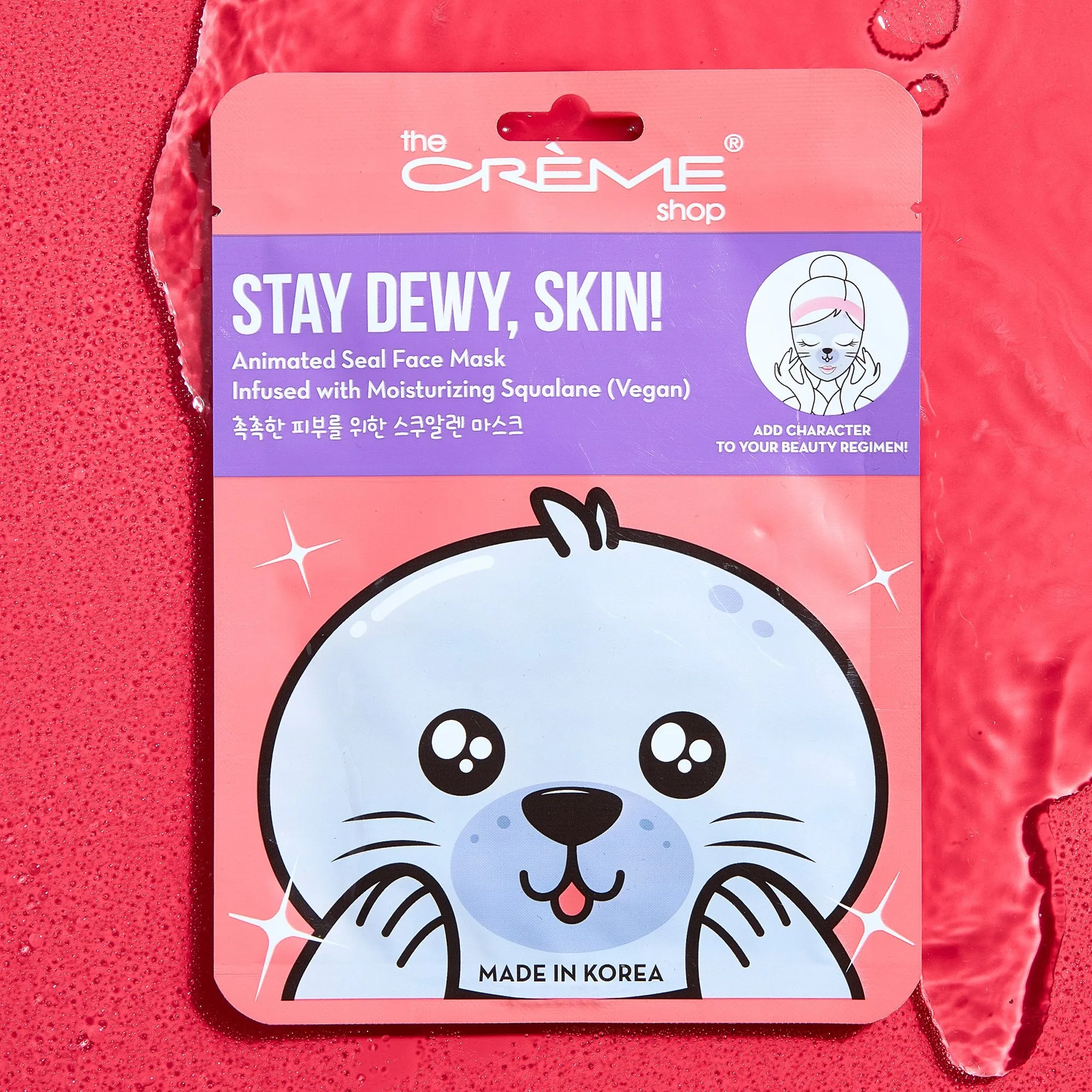 Stay Dewy, Skin! Animated Seal Face Mask - Infused with Moisturizing Vegan Squalane